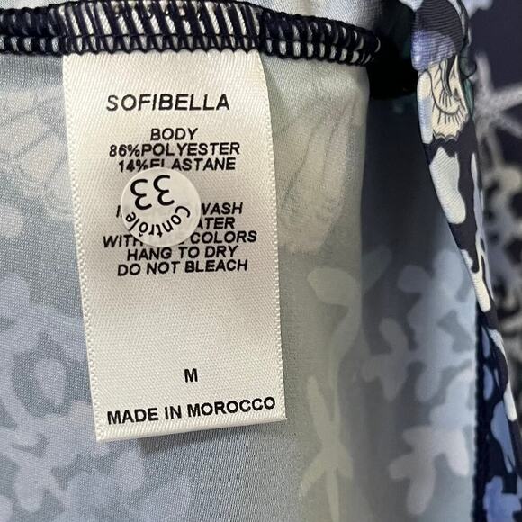 Sofibella UV Featherweight 1/4 Zip Golf Polo Top Size M Blue Sea Shell NEW - Picture 9 of 9